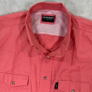 Hooey Habitat Western‎ Shirt Short Sleeve Button Up Vented Fishing Coral Mens XL